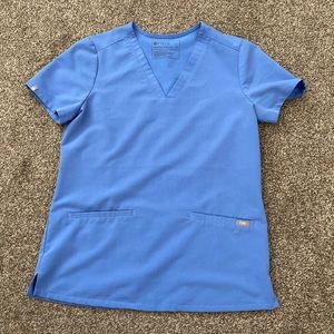 XS Casma Ceil Blue Figs Scrub top